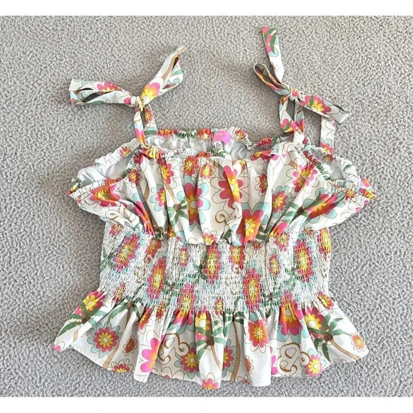 Unique Vintage x Barbie Top 4XL Retro 70s Spaguetti Straps - Picture 1 of 12